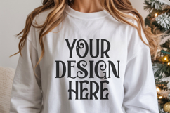 Christmas Gildan 18000 White Crewneck Sweatshirt Mockup Product Image 1