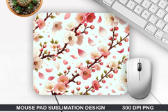 Flowers Mouse Pad Sublimation, Spring Mouse Pad PNG Design Product Image 1