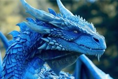Majestic blue dragon head close-up Product Image 1