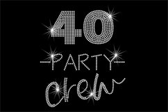 Party Crew with Age Rhinestone SVG Template Product Image 3