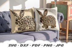 Leopard Print Easter Bunny SVG DXF Cut Files Product Image 5