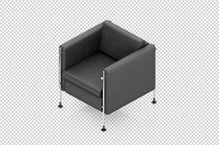 Isometric Arm Chair 3D isolated render Product Image 1