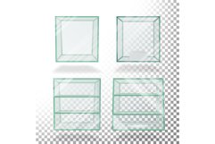 Empty Transparent Glass Box Cube Set Vector Product Image 1