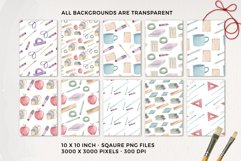 Back 2 School Seamless Patterns Digital Watercolor College Product Image 2