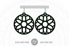 Mandala earrings, SVG cut files, round earring Product Image 1