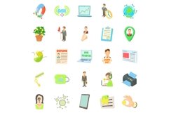 Employee icons set, cartoon style Product Image 1