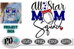 ALL STAR MOM SQUAD - A Smooth Cutting Football Cricut File Product Image 1