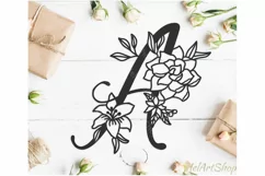 Letter A svg, Monogram font svg, Floral alphabet svg / cut Product Image 1