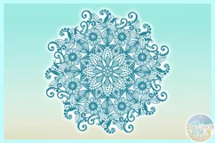 Hand Drawn Flowers and Swirls Mandala Zentangle SVG Dxf Eps Product Image 3