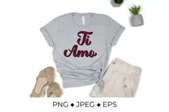 Ti Amo lettering. I Love You in Italian. Red buffalo pattern Product Image 2