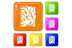 Crumpled paper icons set vector color Product Image 1