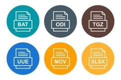 Set Of File Formats Icons Product Image 1