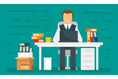 Administrator concept banner, flat style Product Image 1