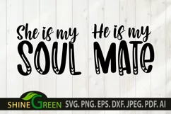 Valentines Day SVG Couple Love Quotes SVG Soul Mate SVG Product Image 2
