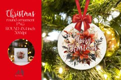 Christmas Round Ornament Sublimation PNG Product Image 1