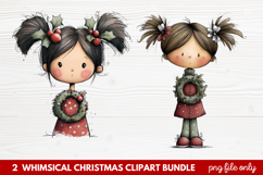 Whimsical Christmas Clipart | Cute Festive Holiday PNG Product Image 1