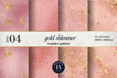 Pink Gold Shimmer Digital Paper, Glitter Texture Product Image 1