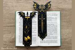 Dragon bookmark svg template, fantasy paper bookmark Product Image 2