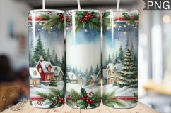 Christmas Watercolor Tumbler Wrap - Christmas PNG Design Product Image 1