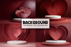 Layered Red Heart Podium Background Product Image 1