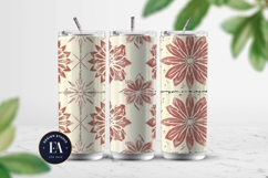 Gold Retro Floral Block Print | Geometric Floral Pattern Product Image 2