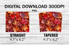 Maple Leaves 20oz Tumbler Wrap PNG Download Fall Tumbler Product Image 2