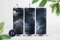 Bats Night Sky Pattern, Dark Gothic Bat Seamless Paper Product Image 2