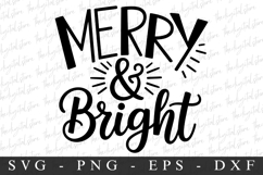 Merry Christmas &amp; BrightSvg | Christmas svg | Svg cut file Product Image 1