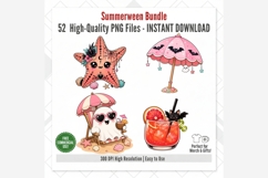 Summerween Clipart PNG Bundle | Cute Spooky Beach Halloween Product Image 8