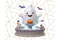Pastel Halloween Town PNG Clipart, Spooky Shops &amp; Homes Png Product Image 2