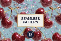 Glitter Coquette Cherry Pattern | Sparkly Glam Texture Paper Product Image 3