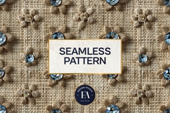 Embroidered Jute digital paper | Cactus pattern Product Image 3