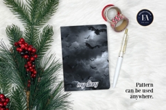 Bats Night Sky Pattern, Dark Gothic Bat Seamless Paper Product Image 4