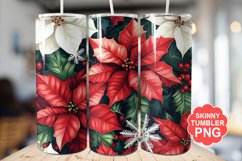 Christmas Flowers Tumbler | Christmas Tumbler Wrap Product Image 1