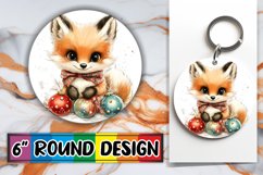 Elegant Keychain Round PNG Artwork , Xmas Product Image 1