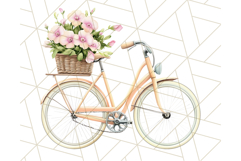 Bicycle with Flowers PNG, Pastel Spring Floral Bike Clipart Product Image 2