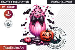 Pastel Goth Halloween Drinks - Kawaii Spooky Clipart PNG Product Image 1