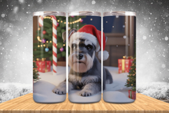 Winter Dog Christmas Snowflake PNG, Icy Tree 20oz Tumbler wr Product Image 1
