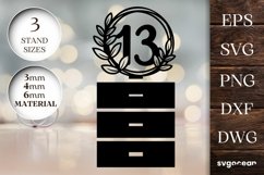 Floral Wedding Table Number 13 | Laser Cut | Glowrforge Product Image 1