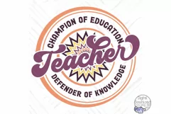 Champion Of Education | Teacher Svg | Defender Of Knowledge Product Image 2