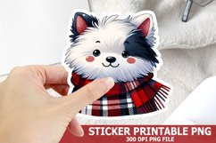 Christmas Dog Sticker| Christmas Sticker PNG Design Product Image 1