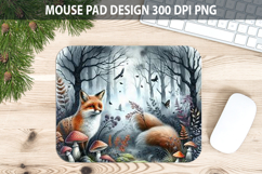 Watercolor Fox Mouse Pad Sublimation - Animal PNG Product Image 1