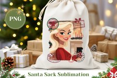 Christmas Girl Santa Sack, Cartoon Christmas Gift Bag Product Image 1