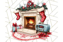Vintage Glamorous Christmas Party Clipart PNG, Holiday Png Product Image 2