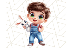 Kids Easter Clipart, Fun Holiday Easter Bunny PNG Printable Product Image 21