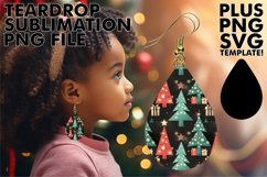 Timeless Teardrop Earrings PNG Art, Christmas Product Image 1