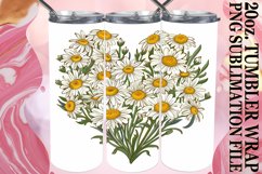 Sublimation Tumbler Wrap Heart Made of Flowers 20oz Product Image 1