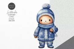 Christmas clipart, Gingerbread man clipart, Blue Christmas Product Image 1
