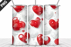 Valentines Love Skinny Tumbler PNG Wrap| Valentines Tumbler Product Image 3