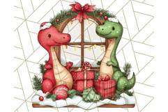 Christmas Dinosaur PNG Clipart, Cute Dino Holiday Art Png Product Image 2